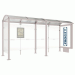 ABRI BUS VOÛTE 5 M CAISSON LUMINEUX 1 BARDAGE LAT. GRIS 7044 - PROCITY