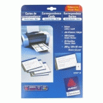 CARTE DE CORRESPONDANCE AVERY QUICK AND CLEAN 128 X 82 MM - 260 GR - BLANCHE - POCHETTE DE 100