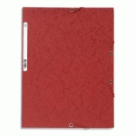 CHEMISE EXACOMPTA 3 RABATS ET ELASTIQUE - CARTE LUSTREE 5/10E - 400GR - FORMAT 24X32CM - COLORIS ROUGE. - LOT DE 5