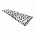 CHERRY KC 6000 SLIM CLAVIER FILAIRE, BLANC/ARGENT, USB, AZERTY - FR
