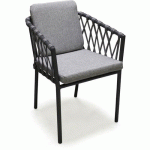 FAUTEUIL EN ALUMINIUM ET CORDE-ANTHRACITE - PARISGARDEN