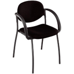 FAUTEUIL VISITEUR LEXIA 2 - TISSU - NOIR - PIEDS MÉTAL NOIR (LOT DE 2)