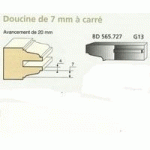 JEU DE 2 COUTEAUX PROFIL DOUCINE DE 7MM DESSUS