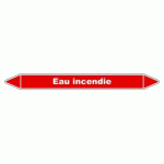 LOT DE 3 - MARQUEUR TUYAUTERIE - EAU INCENDIE VINYLE - NFX 08-105 250 X 26 MM