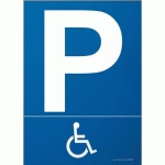 PANNEAU PARKING PICTOGRAMME HANDICAPÉ PVC 300X420MM