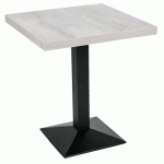 TABLE DE RESTAURANT DUROLIGHT WHITE OAK ET NOIR 60 X 60 CM