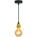 LAMPE SUSPENSION DESIGN OR EN MÉTAL DORÉ COMPATIBLE AMPOULE LED E27