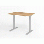 BUREAU ASSIS-DEBOUT SÉRIE XMKA-120X80CM-CHÊNE AMBRÉ-ARGENT - HAMMERBACHER