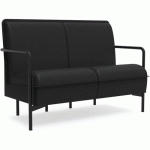 CANAPÉ RESTAURATION 2 PLACES AVEC PIEDS FIXES ANOUK - NOIR - EOL