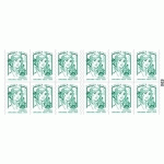 LOT DE 8 - CARNET DE 12 TIMBRES-POSTE MARIANNE LETTRE VERTE 20 G