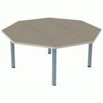 TABLE CARÉLIE MOB OCT Ø120 T2 STR POLY. ÉRABLE G. BEIG/LAGON - MOBIDECOR