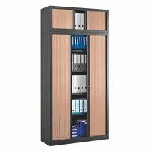 ARMOIRES À RIDEAUX ECO-CONÇUE DÉCOR MONOBLOC POIRIER H 198 X L 100