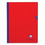 CAHIER BROCHURE CLAIREFONTAINE MIMESYS - 24X32 - 192 PAGES - SEYES - COUVERTURE POLYPROPYLENE - ROUGE