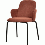 CHAISE EMPILABLE PADDY EN TISSU- MARRON-ROUGE - VEBA