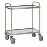 CHARIOT DE SERVICE - 2 PLATEAUX 80X50 CM - SANS GALERIE