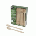 CUILLÈRES À CAFÉ PAPSTAR PURE ; BOIS - 100 PIÈCES 11 CM