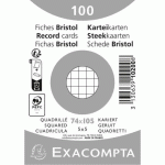 LOT DE 40 - PAQUET 100 FICHES SOUS FILM - BRISTOL QUADRILLÉ 5X5 NON PERFORÉ 74X105MM - BLANC