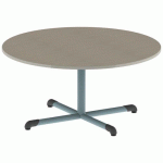 TABLE BANDANA ROND Ø120 T3 PC STR POLY. ÉRABLE G. BEIG/LAGON - MOBIDECOR