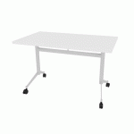 TABLE RABATTABLE POLLY L.120 X P.70 CM PLATEAU BLANC - ALUMINIUM