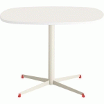 TABLE TAMARIS 100 X 100 PL.BLANC/BLANC PIET.BLANC/ROUGE - CLEN