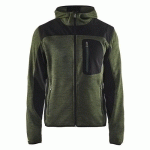 VESTE TRICOTÉE À CAPUCHE VERT ARMÉE/NOIR TAILLE XXL - BLAKLADER