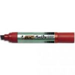 BIC MARQUEUR PERMANENT POINTE BISEAU EXTRA-LARGE CORPS MÉTAL ENCRE ROUGE INDÉLÉBILE ONYX MARKER 1891