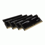 HYPERX IMPACT - DDR4 - KIT - 32 GO: 4 X 8 GO - SO DIMM 260 BROCHES - 2400 MHZ / PC4-19200 - MÉMOIRE SANS TAMPON