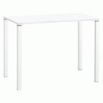 TABLE HAUTE RECTANGLE EDEN BLANCHE H 105 X L 140 X P 80 CM PIÈTEMENT BLANC