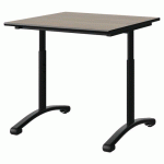 TABLE MALIBU 80X80 T3/T6 DL ST ANTIB CHÊNE 1146/NO NOIR 9005 - MANUTAN EXPERT