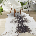 UNAMOURDETAPIS - 125X155 - TAPIS KILIM ART COW BLANC 125X155 EN POLYESTER DOUX ET SOYEUX - BLANC