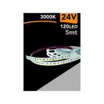 TRADE SHOP TRAESIO - 2835 LED STRIP 5 MT 24V 120 LED SMD LIGHT 3000K 4000K 6500K 2835-24V-5MM -BLANC CHAUD- - BLANC CHAUD