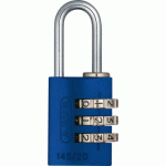 CADENAS À CODE - EN ALUMINIUM - 3 MOLETTES - 20 MM - BLEU - 145 ABUS