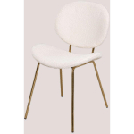 CHAISE DE SALLE À MANGER EN CHENILLE LAURE SKLUM BLANC DORÉ - DORÉ BLANC