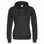 COTTOVER SWEATSHIRT À CAPUCHE FULL ZIP FEMME - CERTIFIÉ GOTS NOIR - TAILLE XXL