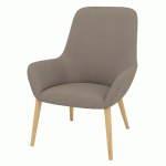 FAUTEUIL CITY DOSSIER MOYEN PIED BOIS ENDUIT PVC TAUPE - QUADRIFOGLIO