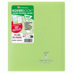 LOT DE 10 - CAHIER PIQUÉ KOVERBOOK 17X22 CM 96 PAGES GRANDS CARREAUX COUVERTURE POLYPROPYLÈNE OPAQUE 100% RECYCLÉ - VERT