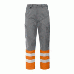 PROJOB 6507 PANTALON STRETCH - EN ISO 20471 CLASSE 1 ORANGE/GRIS - TAILLE 38