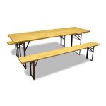 TABLE ET BANCS PLIANTS OU EMPILABLES , BOIS VERNI