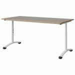 TABLE MALIBU 160X80 T3/T6 DL ST ALAISÉ GRIS U727/BLC 9016