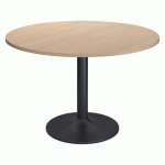 TABLE RONDE EXCELLENS PLATEAU D 120 CM CHÊNE CLAIR - 6 PERSONNES - PIED MÉTAL TULIPE ANTRACITE RAL 7016