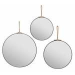 ATMOSPHERA - LOT DE 3 MIROIRS MURAUX DÉCO LILOU 30CM NOIR