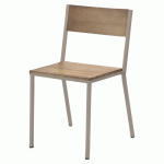 CHAISE TORONTO ASS/DOS PIN NATUREL / ACIER TAUPE - JAYSO