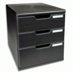 MODULE DE CLASSEMENT MODULO ECOBLACK 3 TIROIRS FERMÉS - NOIR