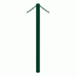 POTELET CARREFOUR Ø 60 MM CHAINES 2 ANNEAUX GALVA VERT 6005 - PROCITY