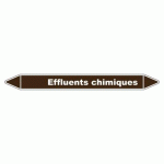 LOT DE 3 - MARQUEUR TUYAUTERIE - EFFLUENTS CHIMIQUES - VINYLE LAMINÉ 250 X 26 MM