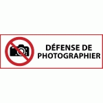 PANNEAU D'INTERDICTION ISO EN 7010 - INTERDICTION DE PHOTOGRAPHIER - P029  - 297 X 105 MM - PVC