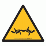 SIGNALÉTIQUE DE DANGER - PICTOGRAMME FIL BARBELÉ - W033 - ISO 7010 PVC 2 MM 315 MM