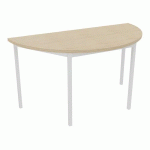 TABLE DE RÉUNION DEMI-LUNE TREFF 140X70 CHÊNE DE FIL/ BLANC