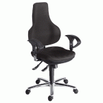 TOPSTAR FAUTEUIL DE BUREAU ERGO POINT TISSU REMBOURRÉ AVEC ACCOUDOIRS - NOIR