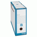 LOT DE 20 - BOÎTE ARCHIVES CARTON BRUNEAU - DOS 10 CM - HAUTE RÉSISTANCE - BLEUE